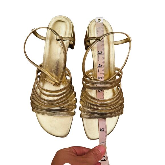 MANSUR GAVRIEL Women's Sun Block Gold Heel Sandals size 37 - Picture 12 of 15